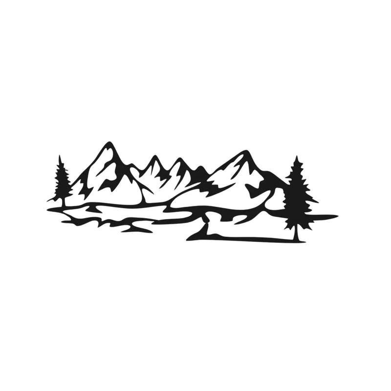 Mountain With Pine Trees Scenery Metal Art Wall Decor
