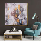 Mrembo in her Beauty Hand Painted Wall Painting with Floating Frame