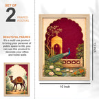 Mughal Architecture & Rajasthani Camel Wall Frame Set of Four