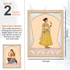 Mughal Rajasthani Miniature Style Wall Art Frame Set of Four