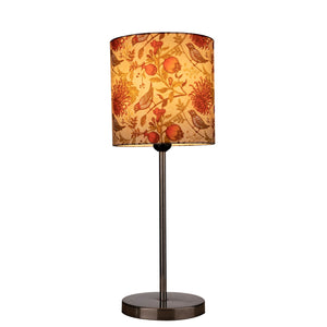 Multicolor Birds Art Shade Table Lamp with Silver Finish Base