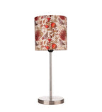 Multicolor Birds Art Shade Table Lamp with Silver Finish Base