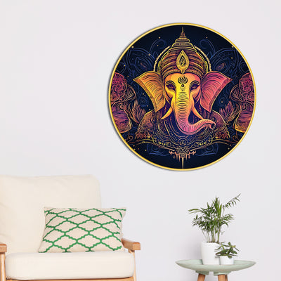 multicolor-ganpati-round-painting