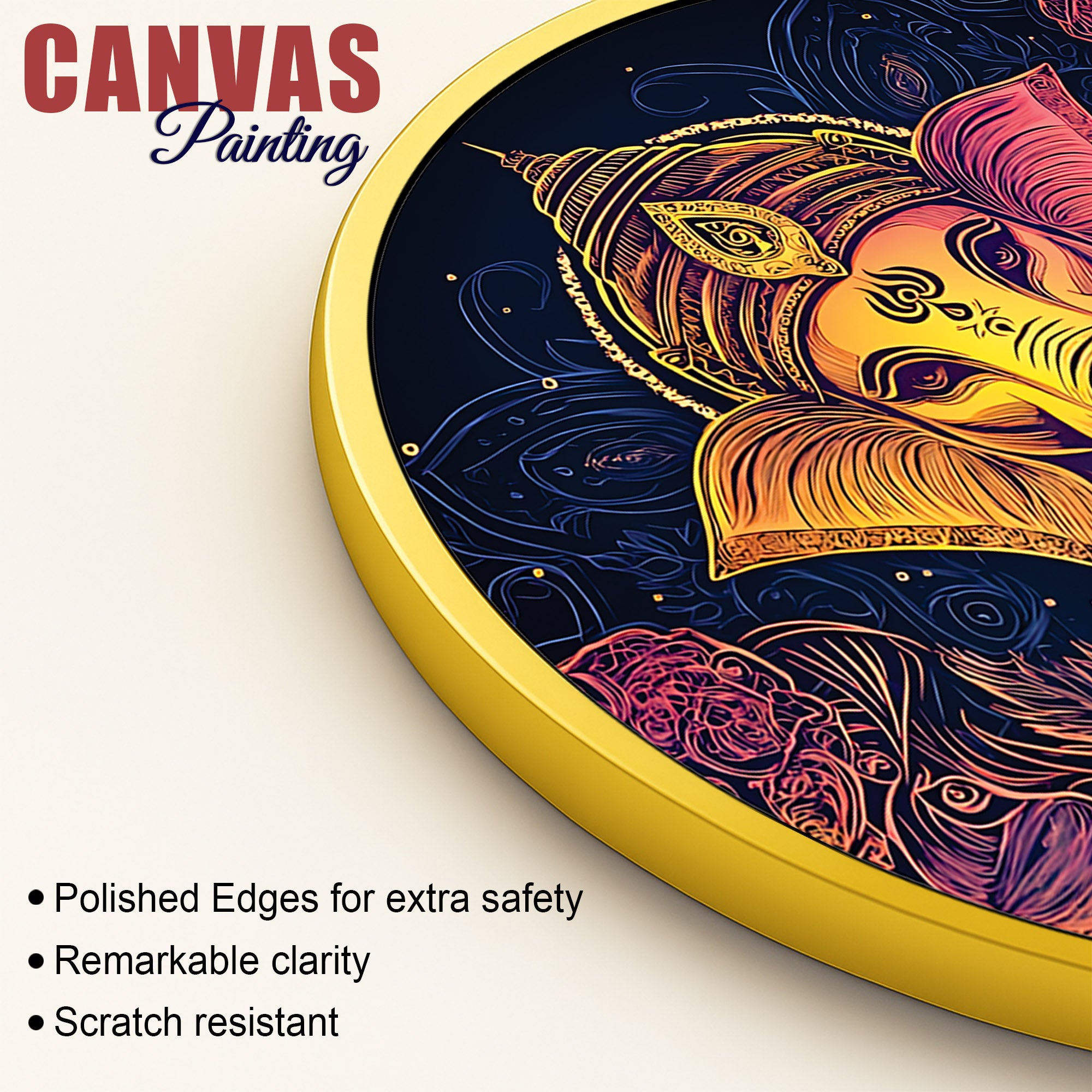 Multicolor Ganpati Round Painting