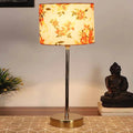 Multicolor Solid Traditional Bedside Table Lamp with Golden Finish Base