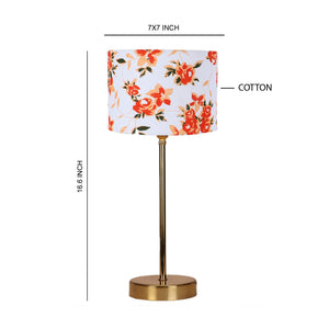 Multicolor Solid Traditional Bedside Table Lamp with Golden Finish Base