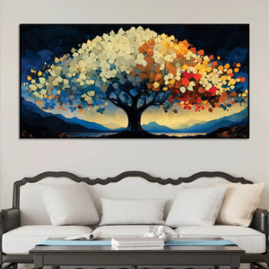 Multicolor Tree of Life Abstract Canvas Wall Painting