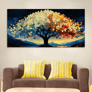 Multicolor Tree of Life Abstract Canvas Wall Painting