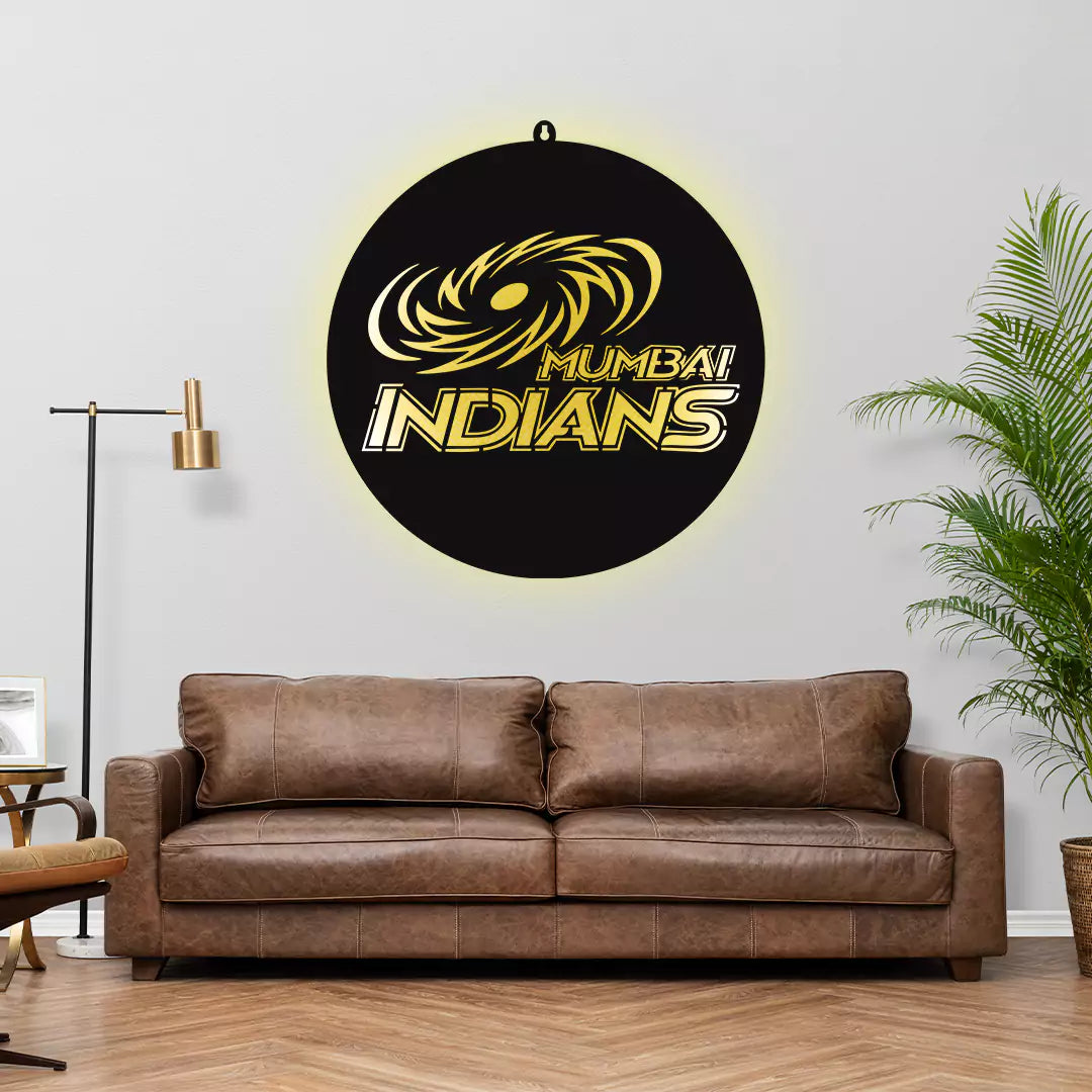 Mumbai Indians MI LED Wall Hanging Frame for Cricket Wall Decor