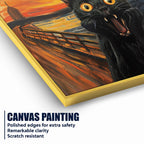 Munch The Scream Cat Cotton Canvas Wall Painting