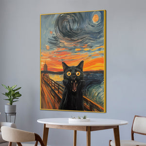 Munch The Scream Cat Cotton Canvas Wall Painting