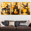 Musical Instruments Floating Acrylic Wall Painting Set of 3