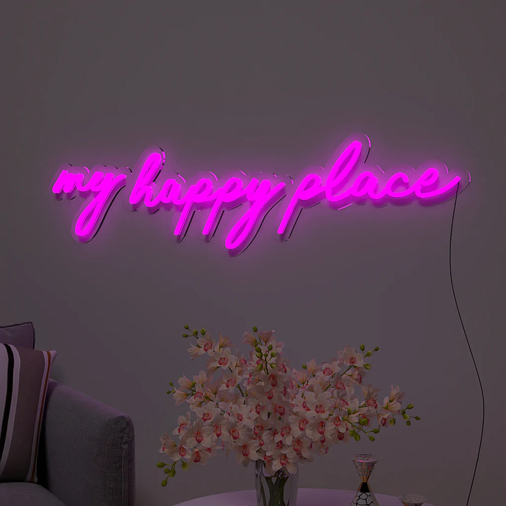 My Happy Place Text Design Neon LED Light