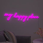 My Happy Place Text Design Neon LED Light