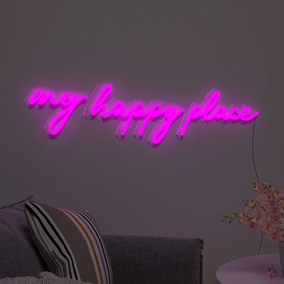 My Happy Place Text Design Neon LED Light