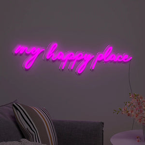 My Happy Place Text Design Neon LED Light