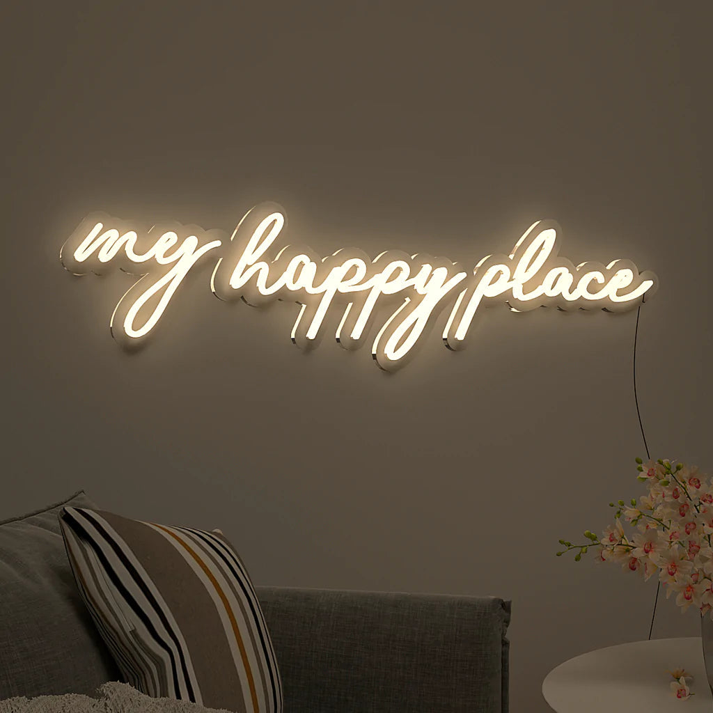 My Happy Place Text Design Neon LED Light