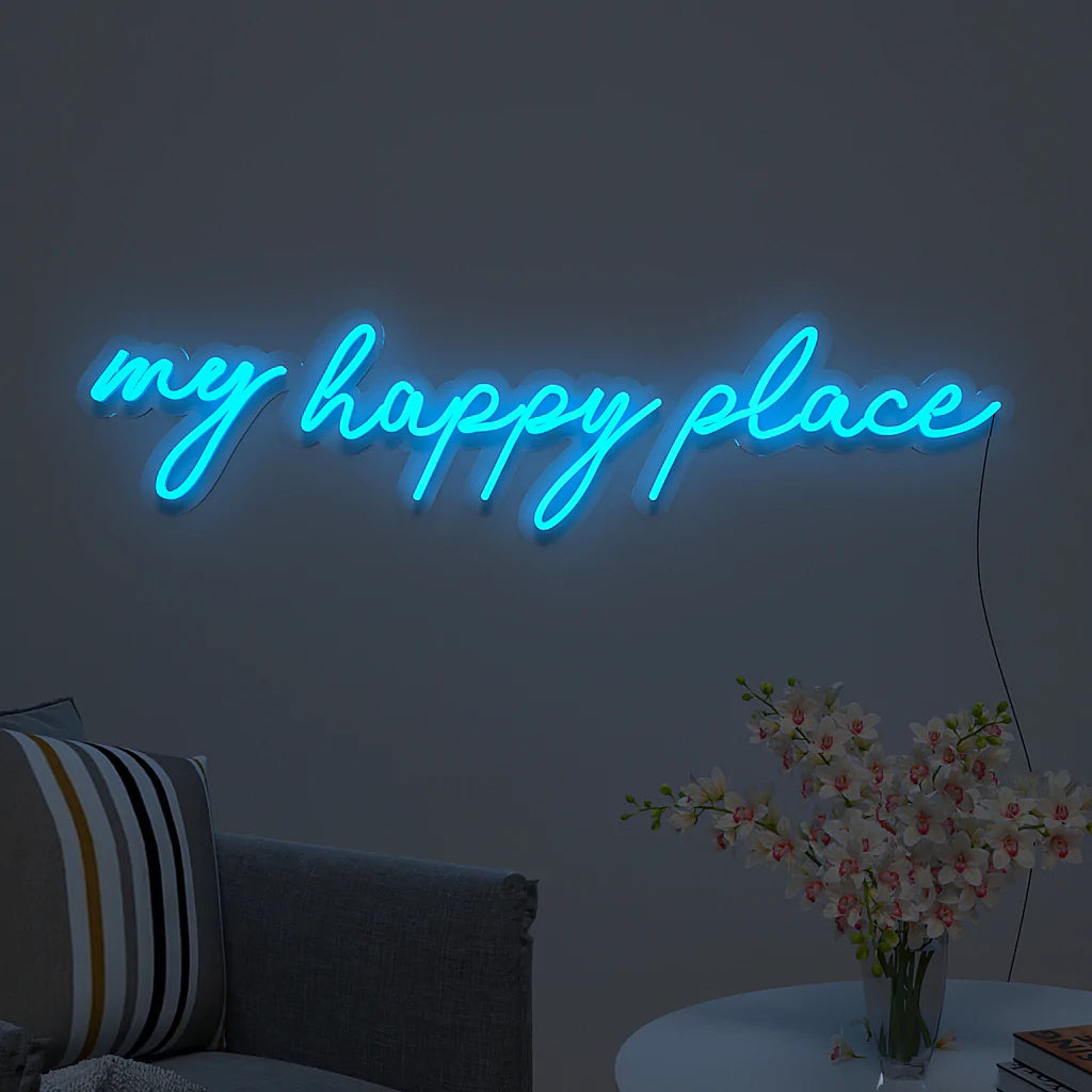 My Happy Place Text Design Neon LED Light