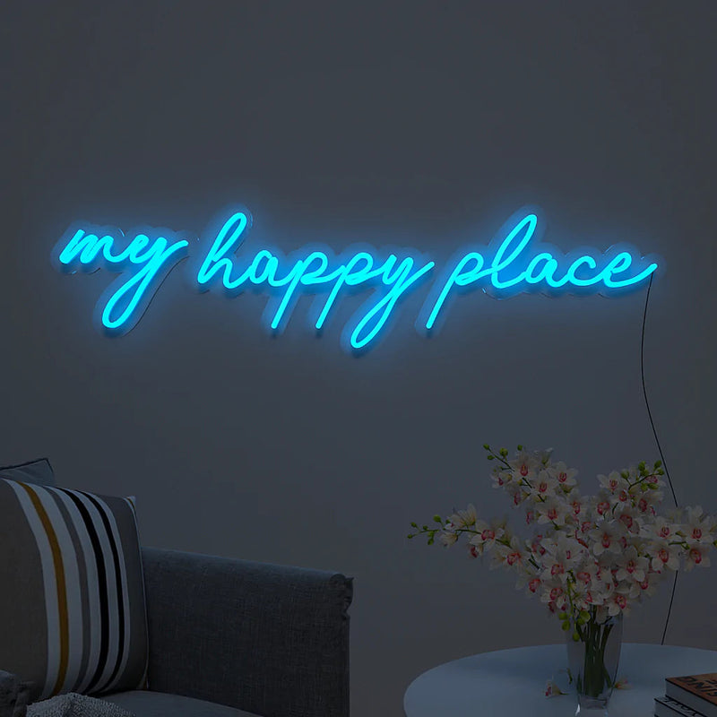My Happy Place Text Design Neon LED Light