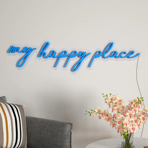 My Happy Place Text Design Neon LED Light