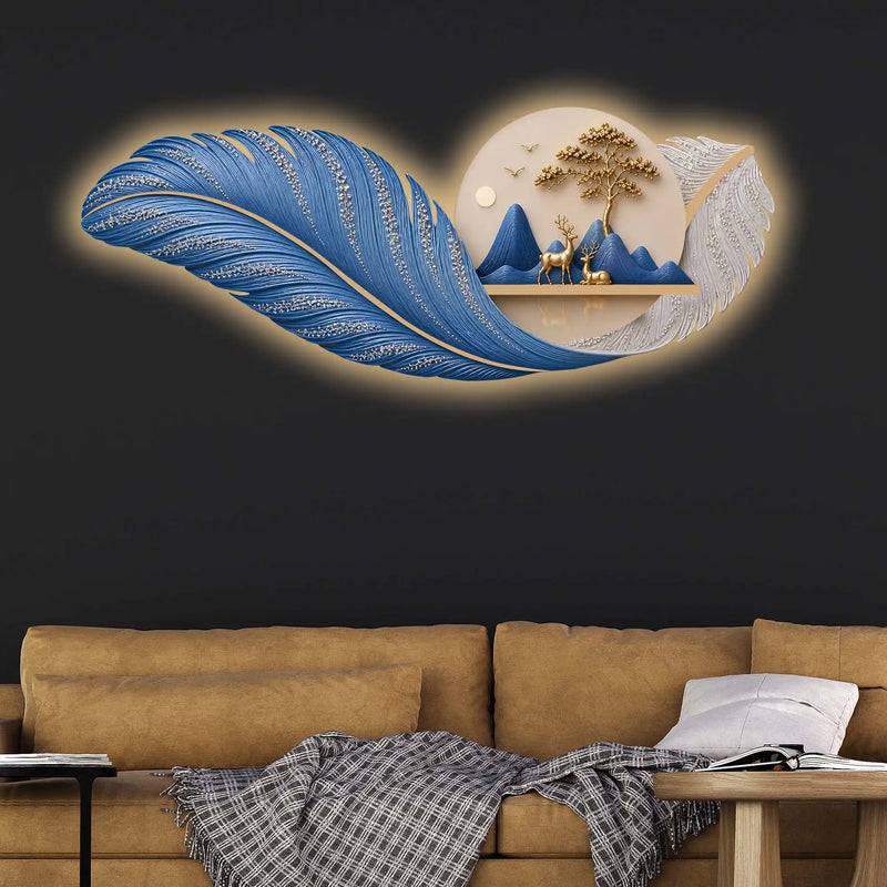 mystic-blue-feather-golden-deer-crystal-glass-backlit-led-painting