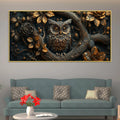 Mystic Bronze Owl in Enchanted Forest 3D Canvas Wall Painting