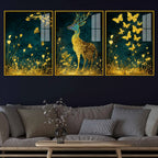 Mystic Forest Harmony Acrylic Floating Frame Wall Painting Set of 3