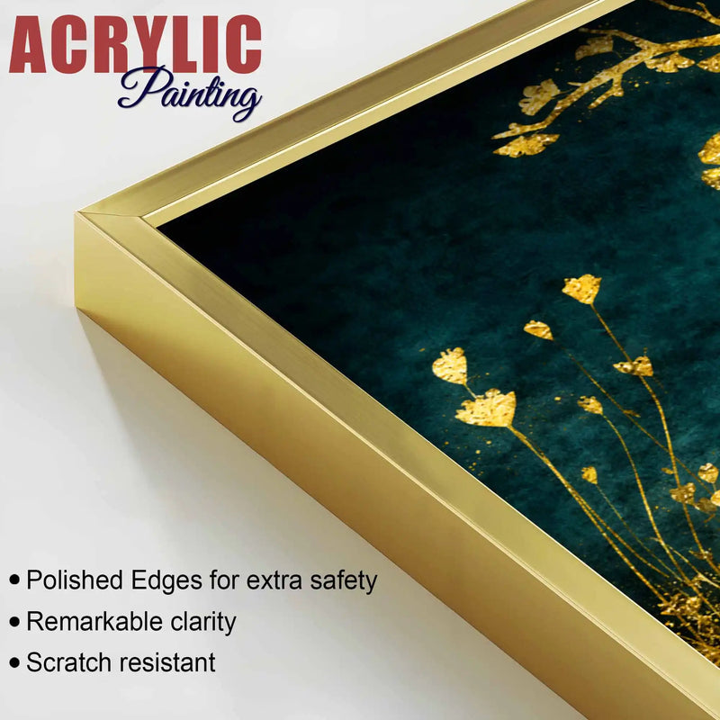 Mystic Forest Harmony Acrylic Floating Frame Wall Painting Set of 3