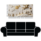 Mystic Golden Deer with Celestial Moon 3D Canvas Wall Painting
