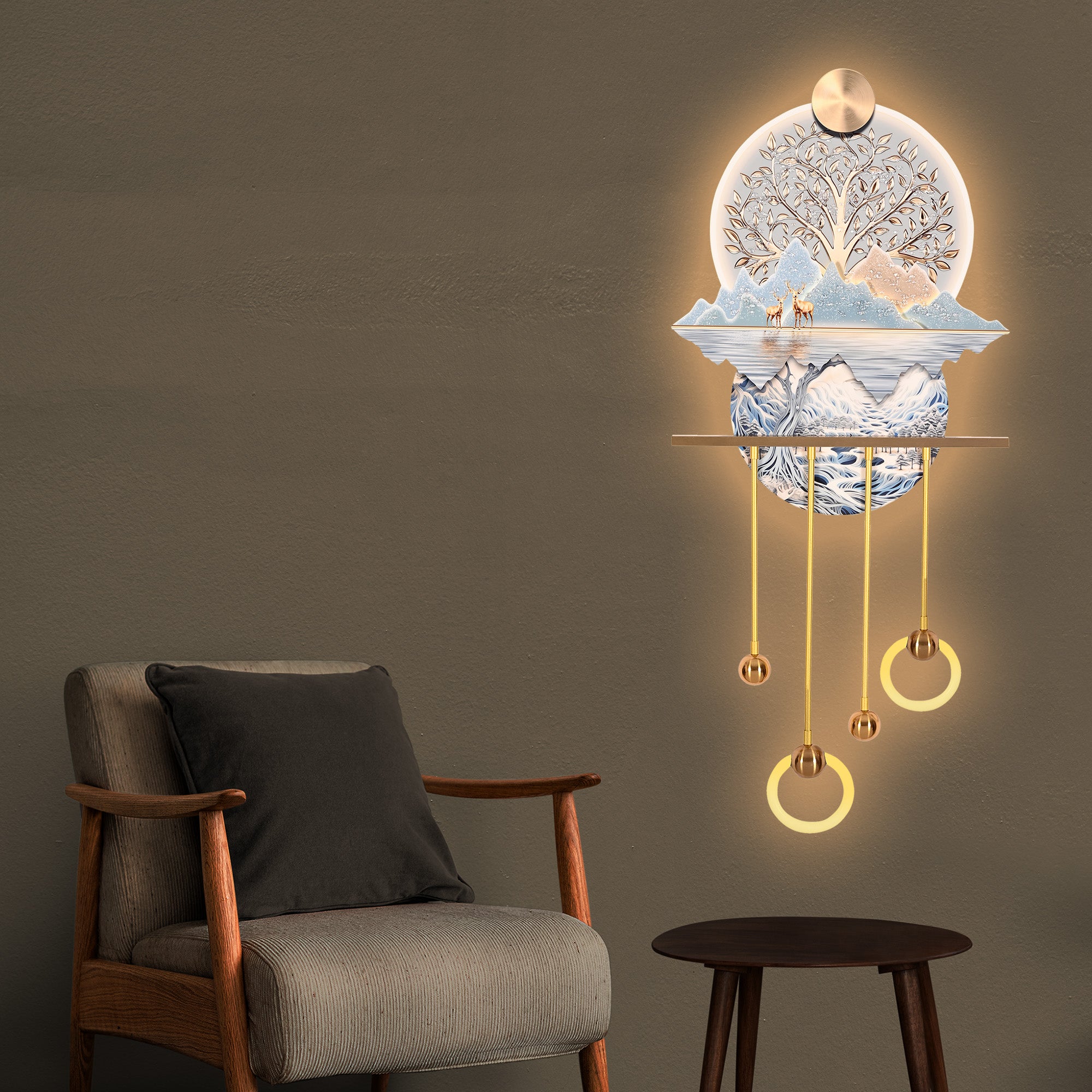 Mystic Woodland Crystal Glass Backlit LED Painting