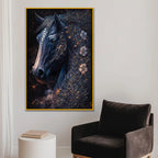 Mystical Horse Wall Art Metal Floating Frame Crystal Wall Painting