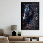 Mystical Horse Wall Art Metal Floating Frame Crystal Wall Painting