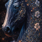 Mystical Horse Wall Art Metal Floating Frame Crystal Wall Painting