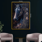 Mystical Horse Wall Art Metal Floating Frame Crystal Wall Painting