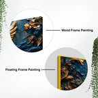 Mythical Blue Phoenix with Golden Wings 3D Canvas Wall Painting