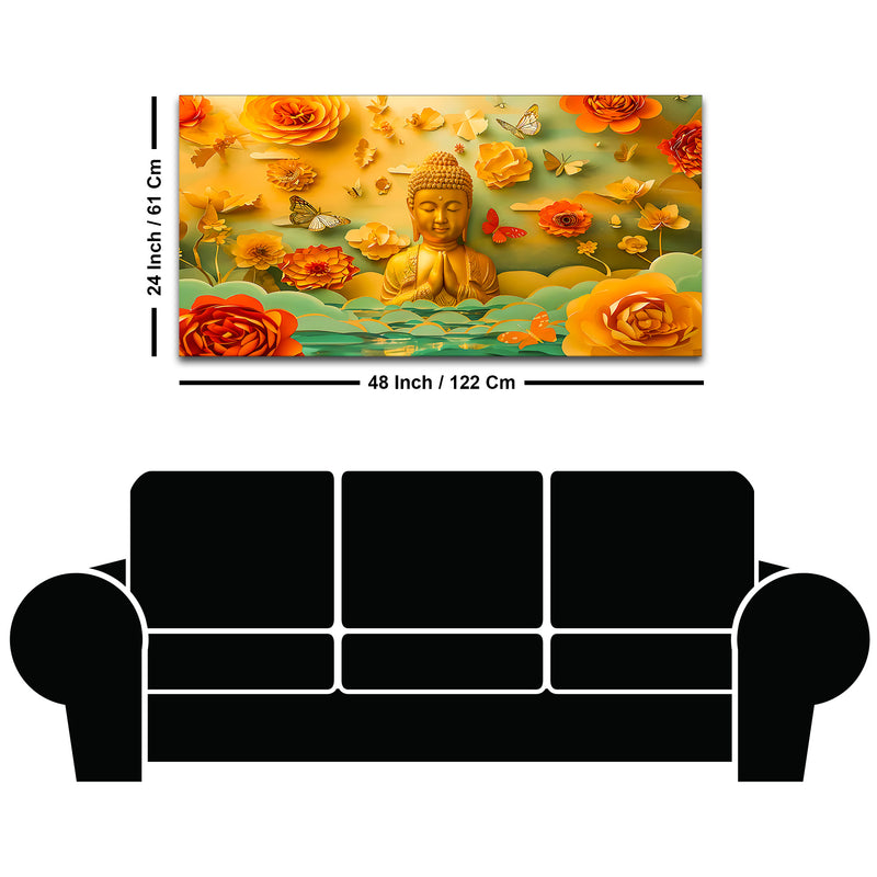 Namaste Buddha Wall Painting for Home Décor