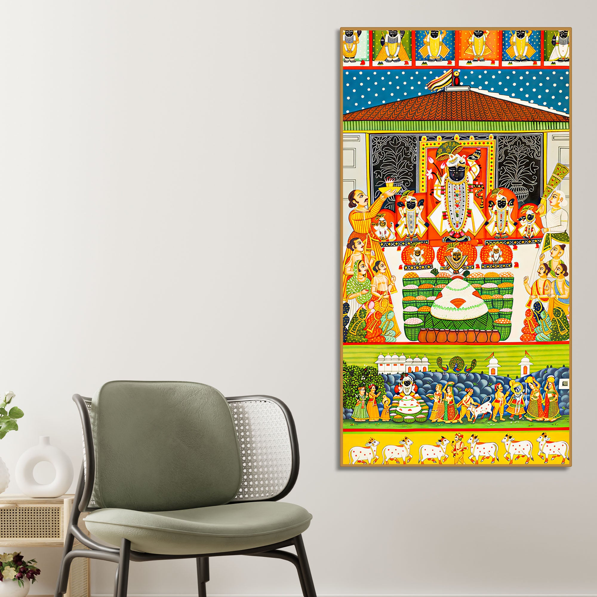 Nathdwara Pichwai Shreenathji Canvas Wall Painting | Heritage Devotional Decor