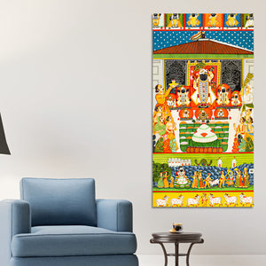 Nathdwara Pichwai Shreenathji Canvas Wall Painting | Heritage Devotional Decor
