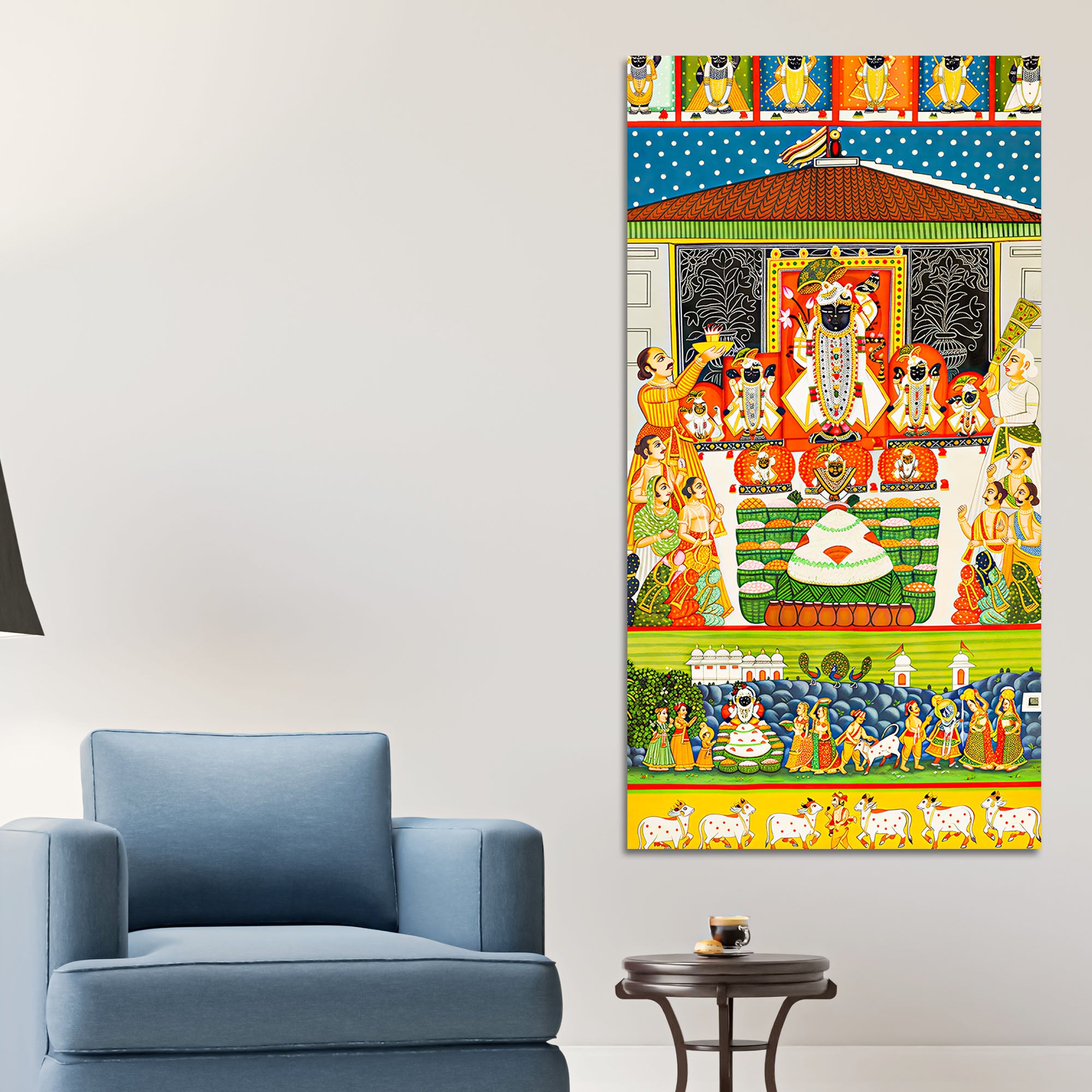 Nathdwara Pichwai Shreenathji Canvas Wall Painting | Heritage Devotional Decor