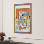 Nathdwara Pichwai Shrinath Ji Krishna Temple Scene Canvas Wall Painting