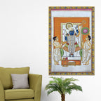 Nathdwara Pichwai Shrinath Ji Krishna Temple Scene Canvas Wall Painting