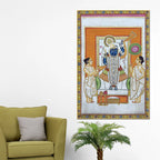 Nathdwara Pichwai Shrinath Ji Krishna Temple Scene Canvas Wall Painting