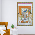 Nathdwara Pichwai Shrinath Ji Krishna Temple Scene Canvas Wall Painting