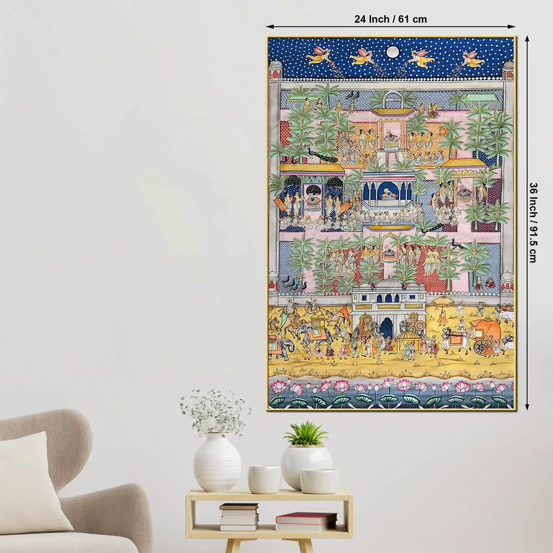 Nathdwara Shri Krishna Festival Celebration Spiritual Canvas Wall Painting