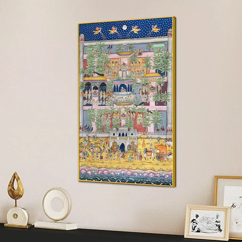 Nathdwara Shri Krishna Festival Celebration Spiritual Canvas Wall Painting