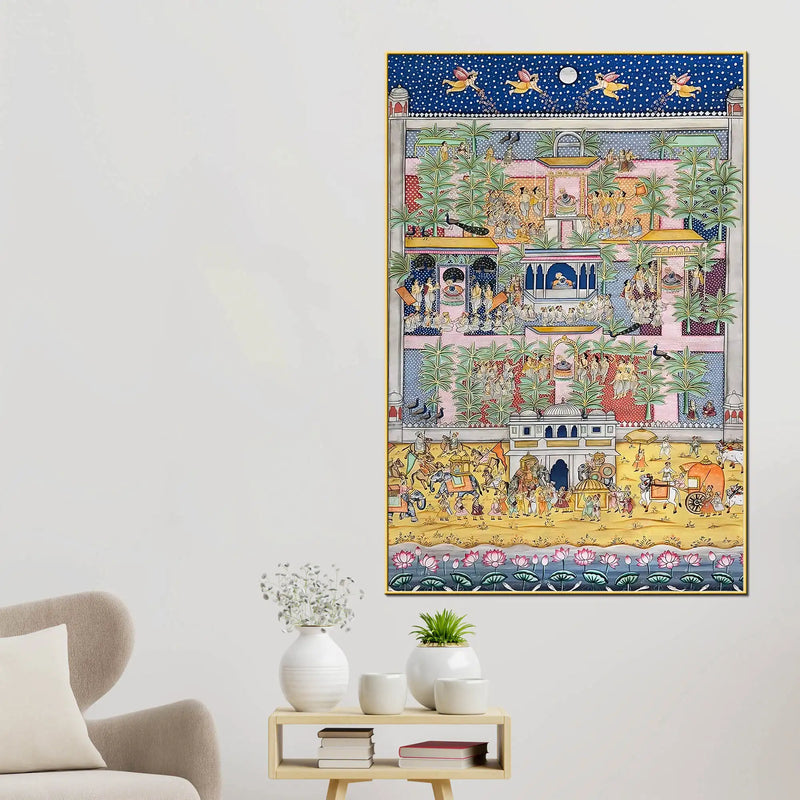 Nathdwara Shri Krishna Festival Celebration Spiritual Canvas Wall Painting