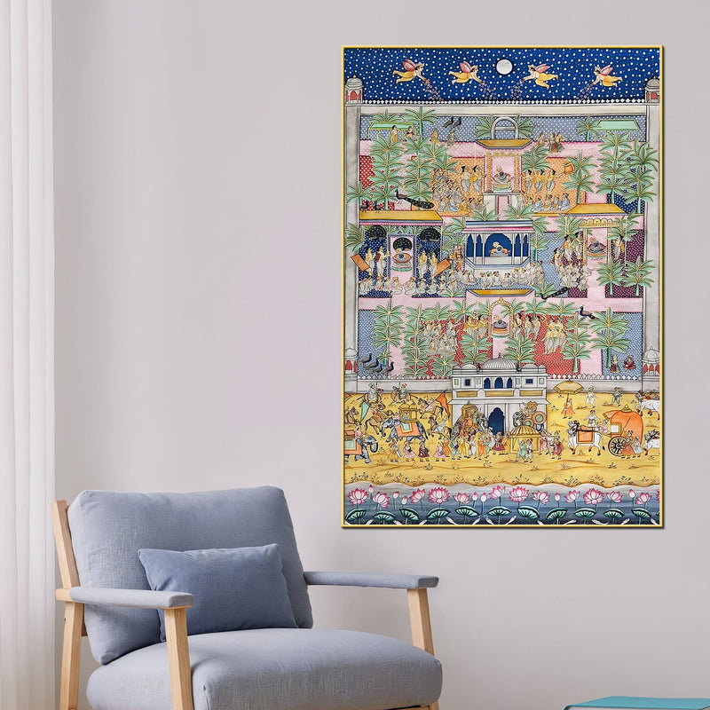 Nathdwara Shri Krishna Festival Celebration Spiritual Canvas Wall Painting