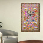 Nathdwara Shrinathji Lotus Tree Pichwai Canvas Wall Painting