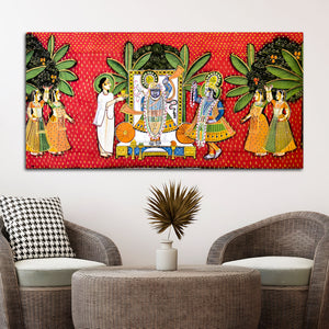 Nathdwara Shrinathji Pichwai Style Canvas Painting | Traditional Decor