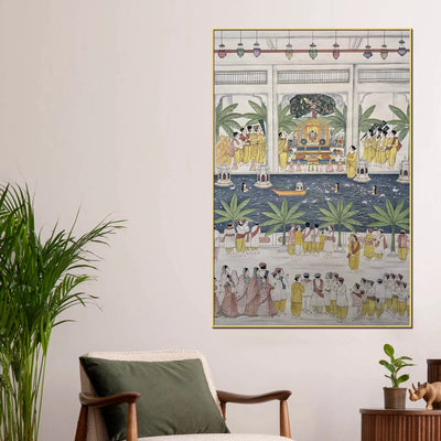Nathdwara Shrinathji Temple Festival Pichwai Canvas Wall Painting